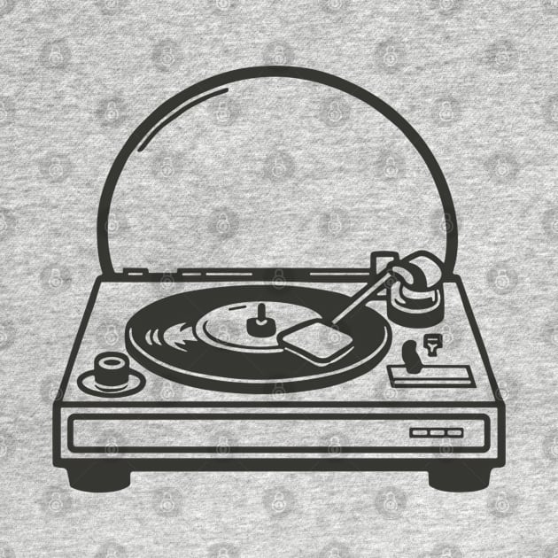 Vintage line art of a classic record player by design/you/love